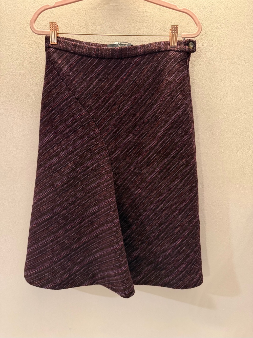 Weekend‎ Max Mara Burgundy Purple Tweed Wool Blend A-Line Skirt Made in Italy